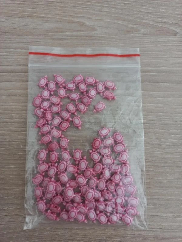 Lot De Perles Acrylique Rose Foncé "Tortue"